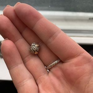 Silver and gold leaf charm
